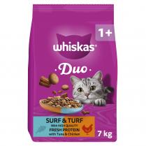 WHISKAS 1+ Cat Complete Dry DUO Surf & Turf 7kg